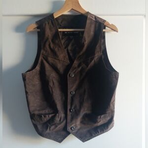 Vintage Wilson's Chocolate Brown Suede Leather Adjustable Vest Unisex Small